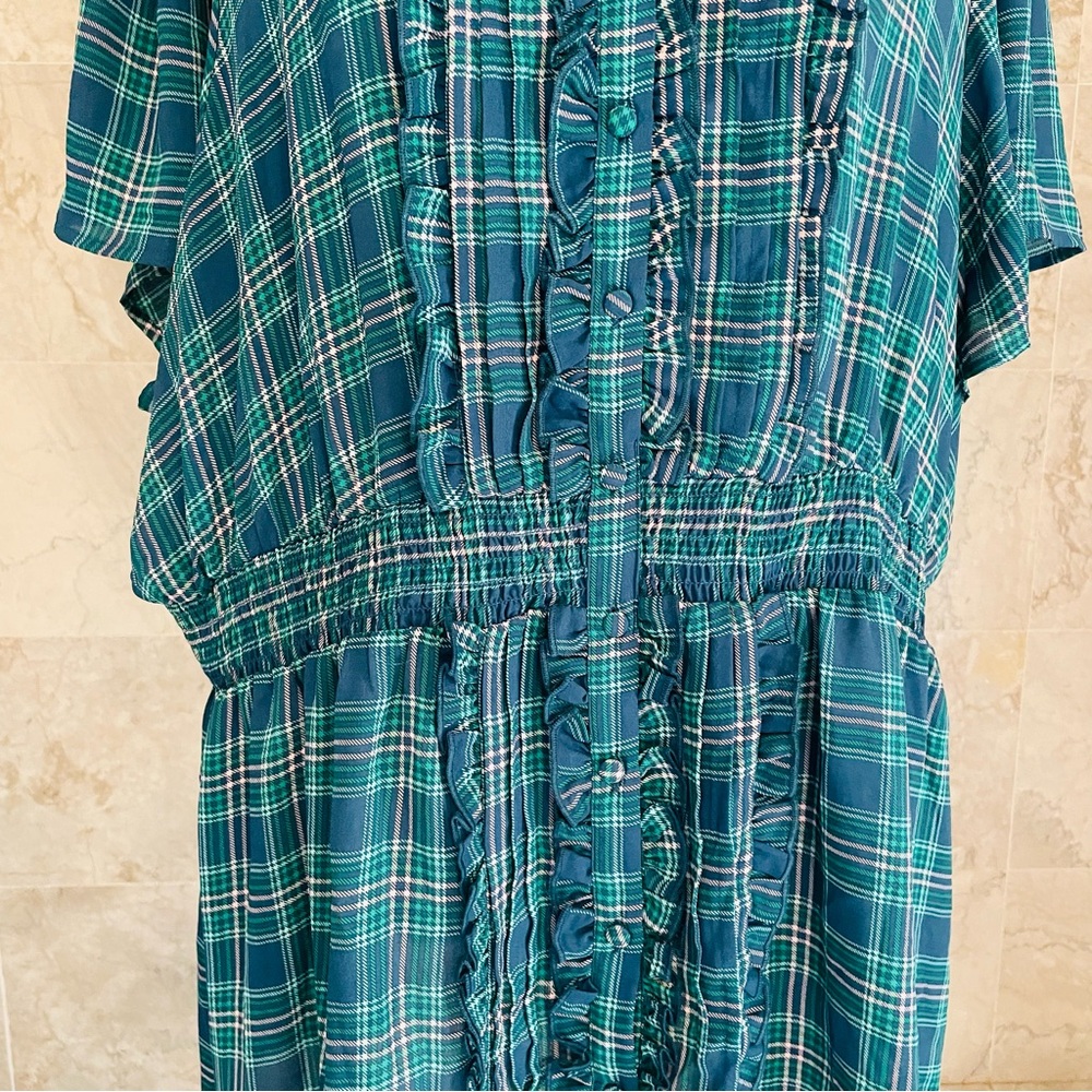 Torrid Plaid Ruffle Button Up Shirt - Picture 3 of 8